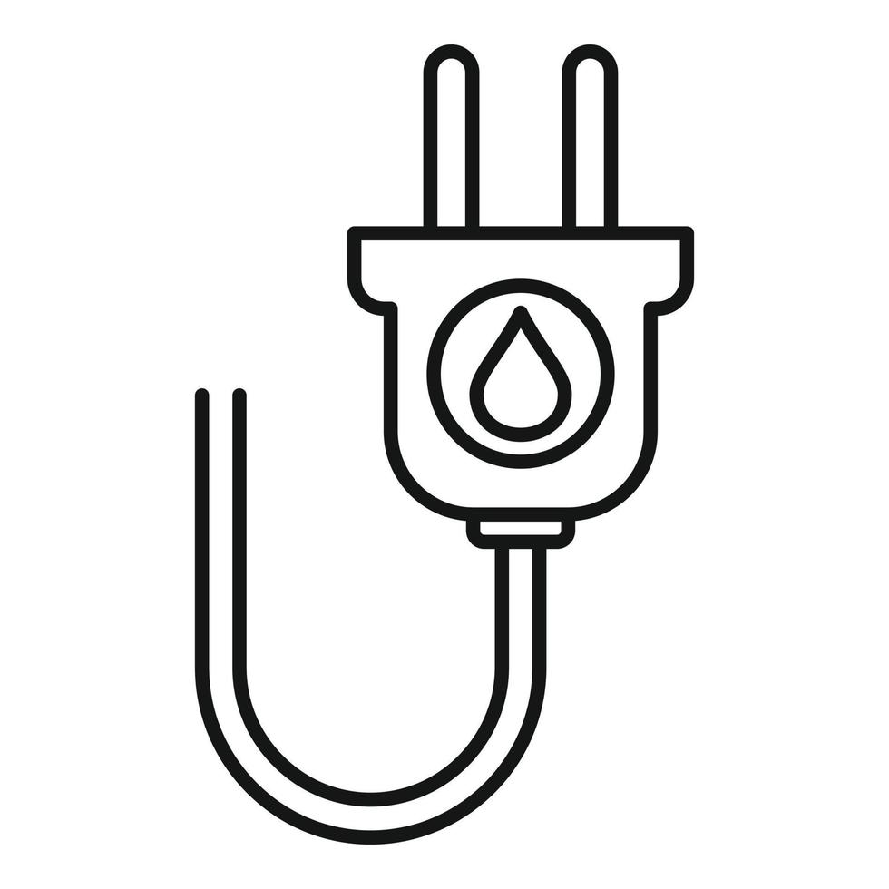 hybrid energi kabel- ikon, översikt stil vektor