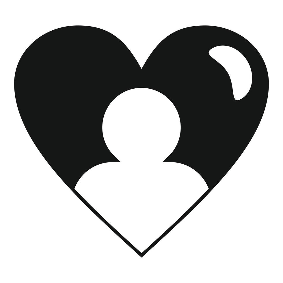 Herz-Liebe-Kind-Symbol, einfachen Stil vektor