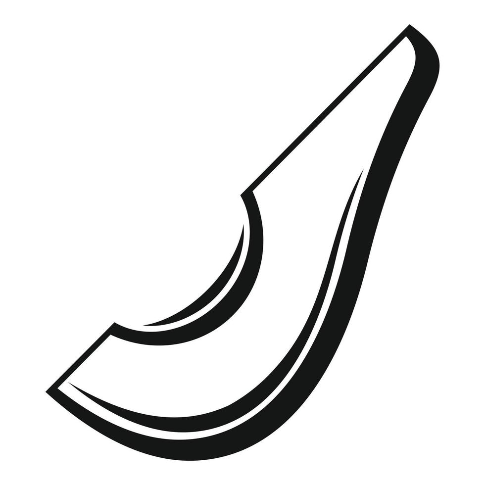 avokado skiva ikon, enkel stil vektor