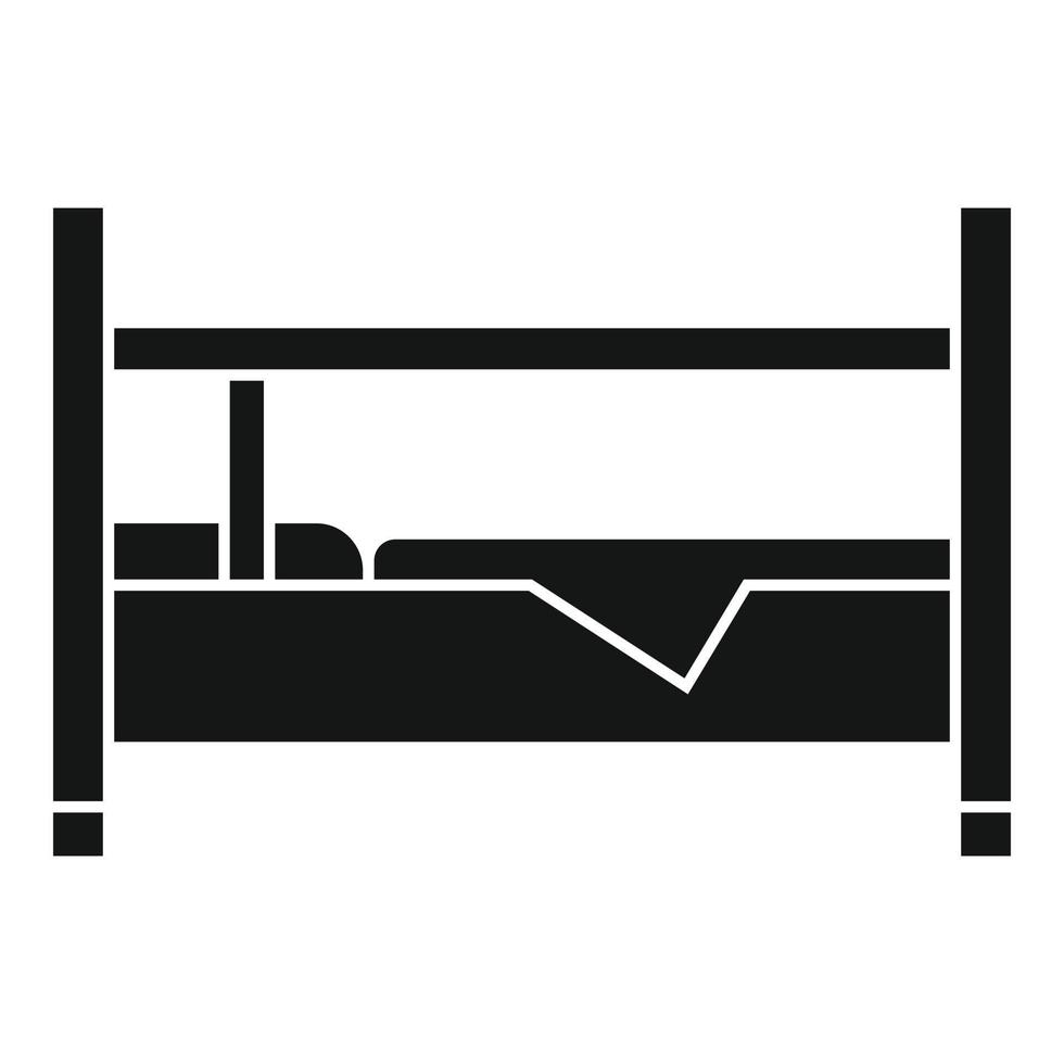mässling säng ikon, enkel stil vektor