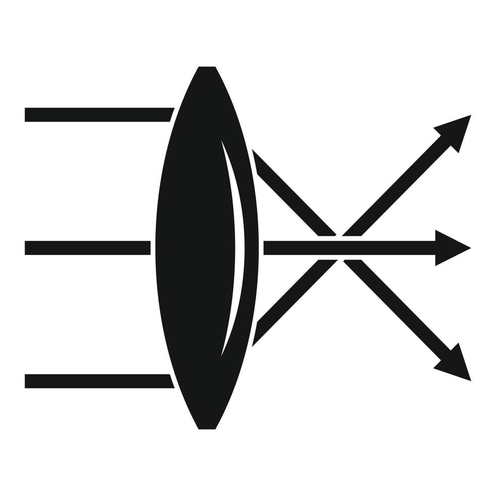 linser fysik ikon, enkel stil vektor