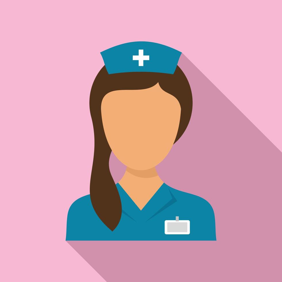 läkare sjuksköterska ikon, platt stil vektor