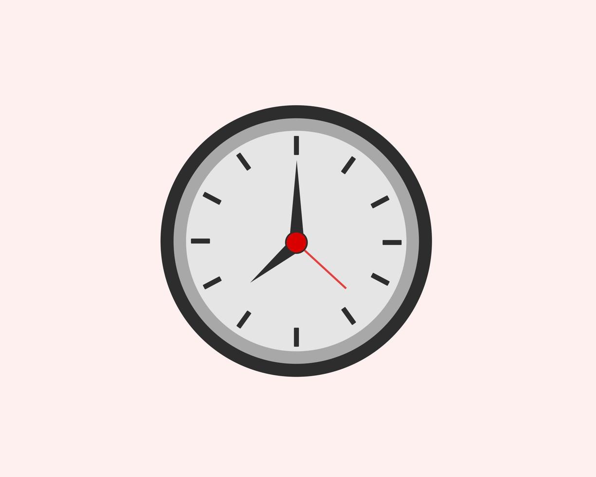 klockikon i platt stil, timer på färgbakgrund. vektor designelement