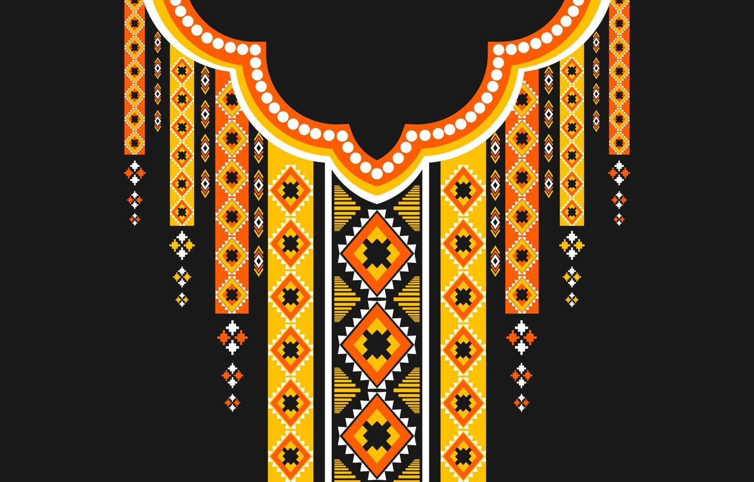 geometrisches ethnisches orientalisches muster traditionell. Stammes-Halskettenstickerei. vektor