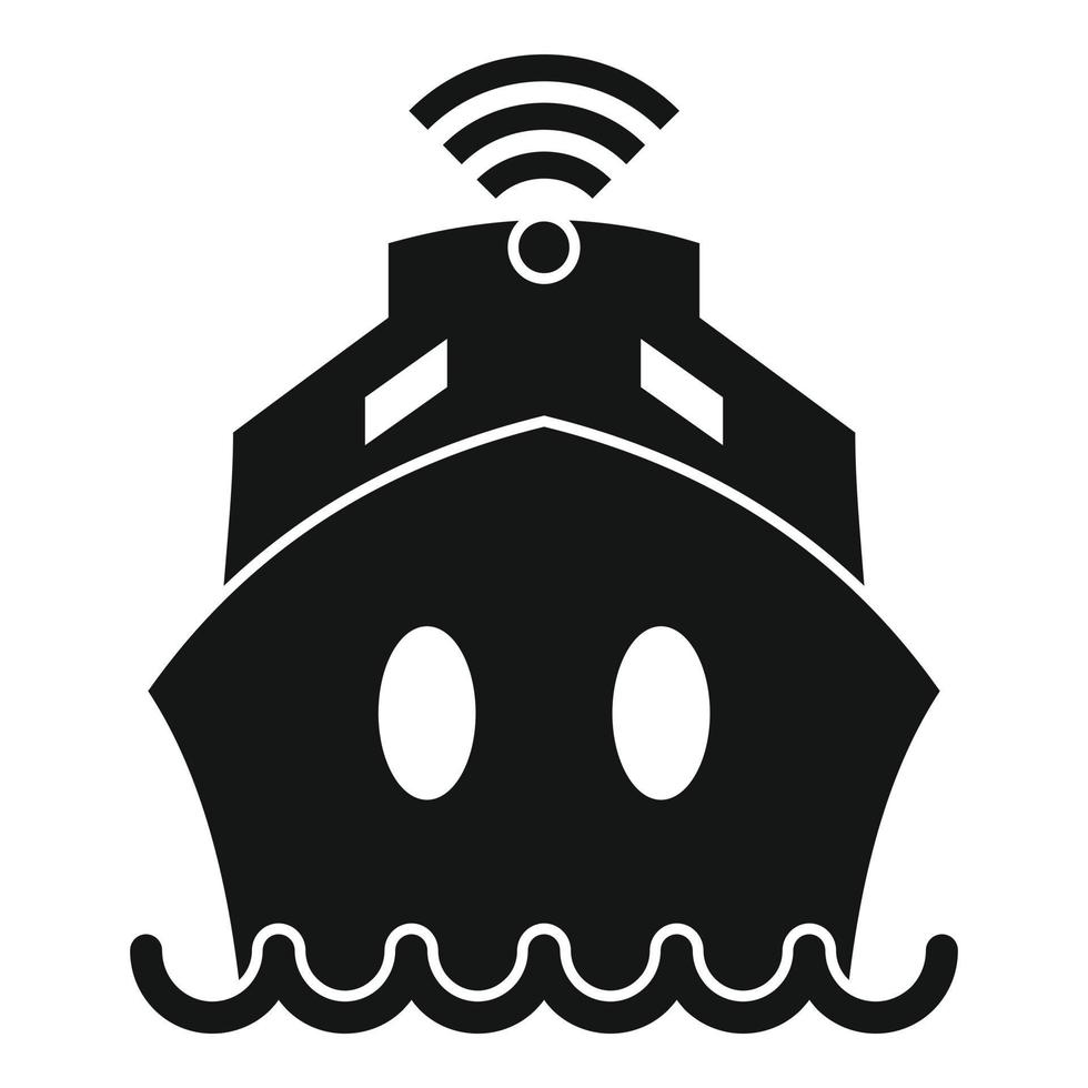 kryssning fartyg wiFi ikon, enkel stil vektor