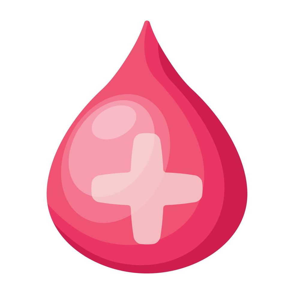 Premium-2D-Symbol der Bluthilfe vektor
