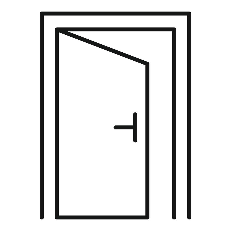 öppen dörr sökande ikon, översikt stil vektor