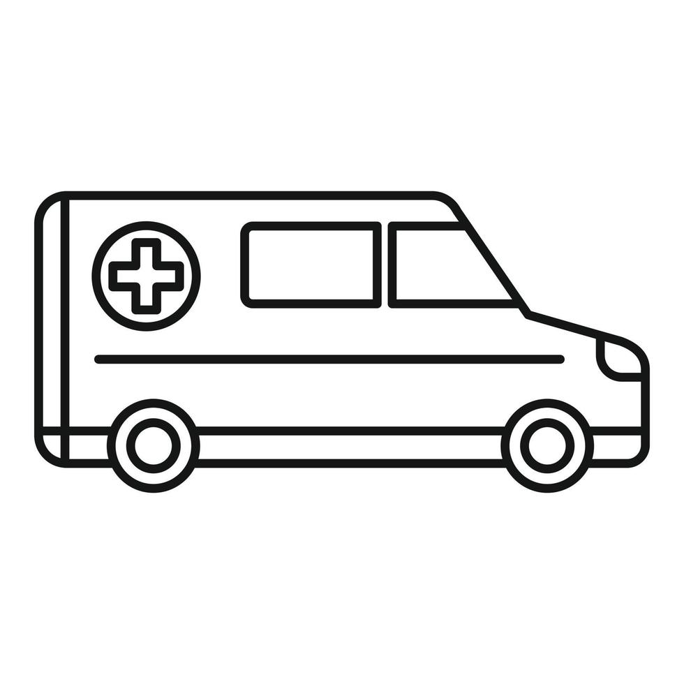 sjukhus ambulans ikon, översikt stil vektor