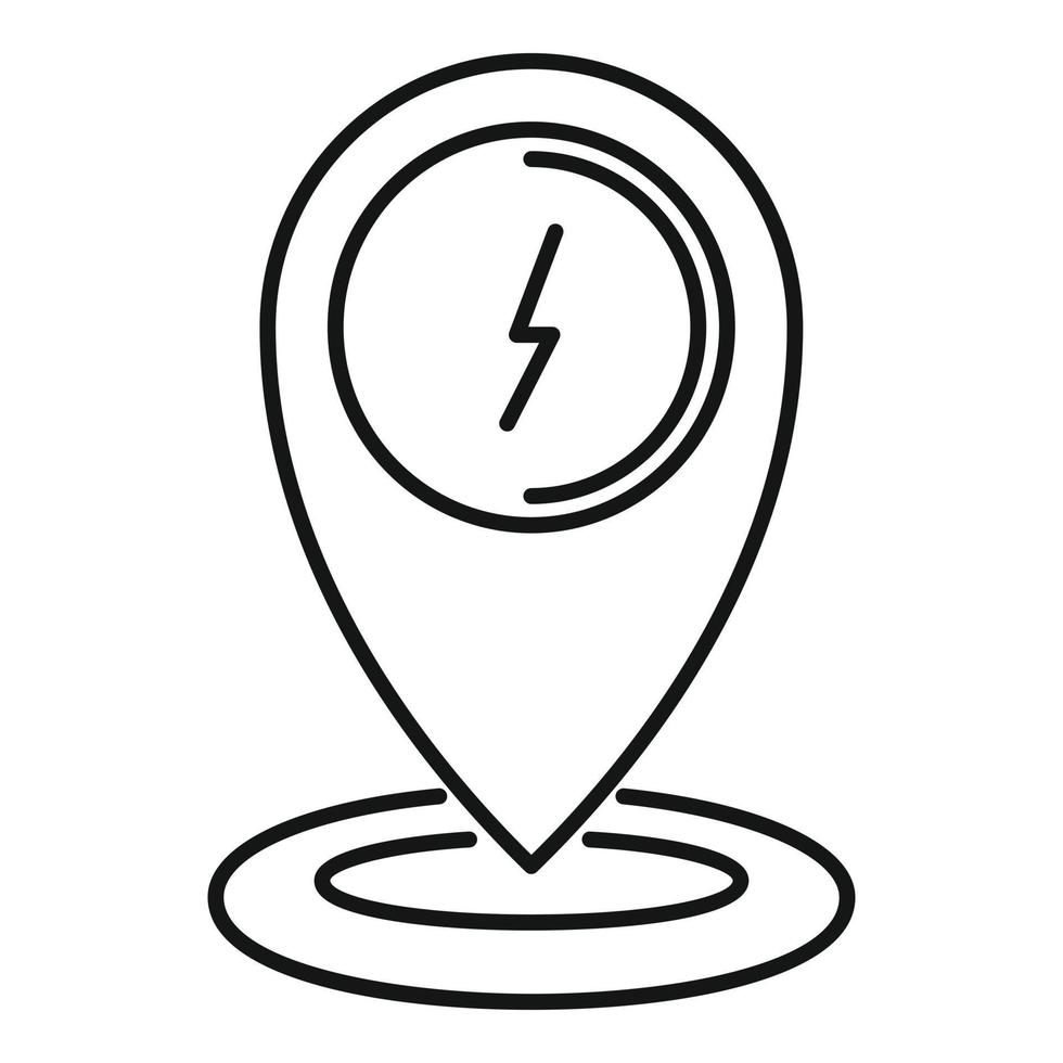 GPS-Pin-Ladestation-Symbol, Outline-Stil vektor