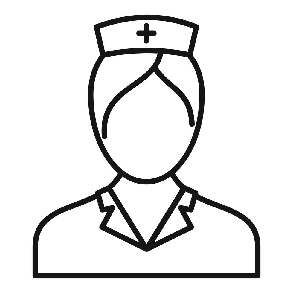 Menschen-Krankenschwester-Symbol, Umriss-Stil vektor