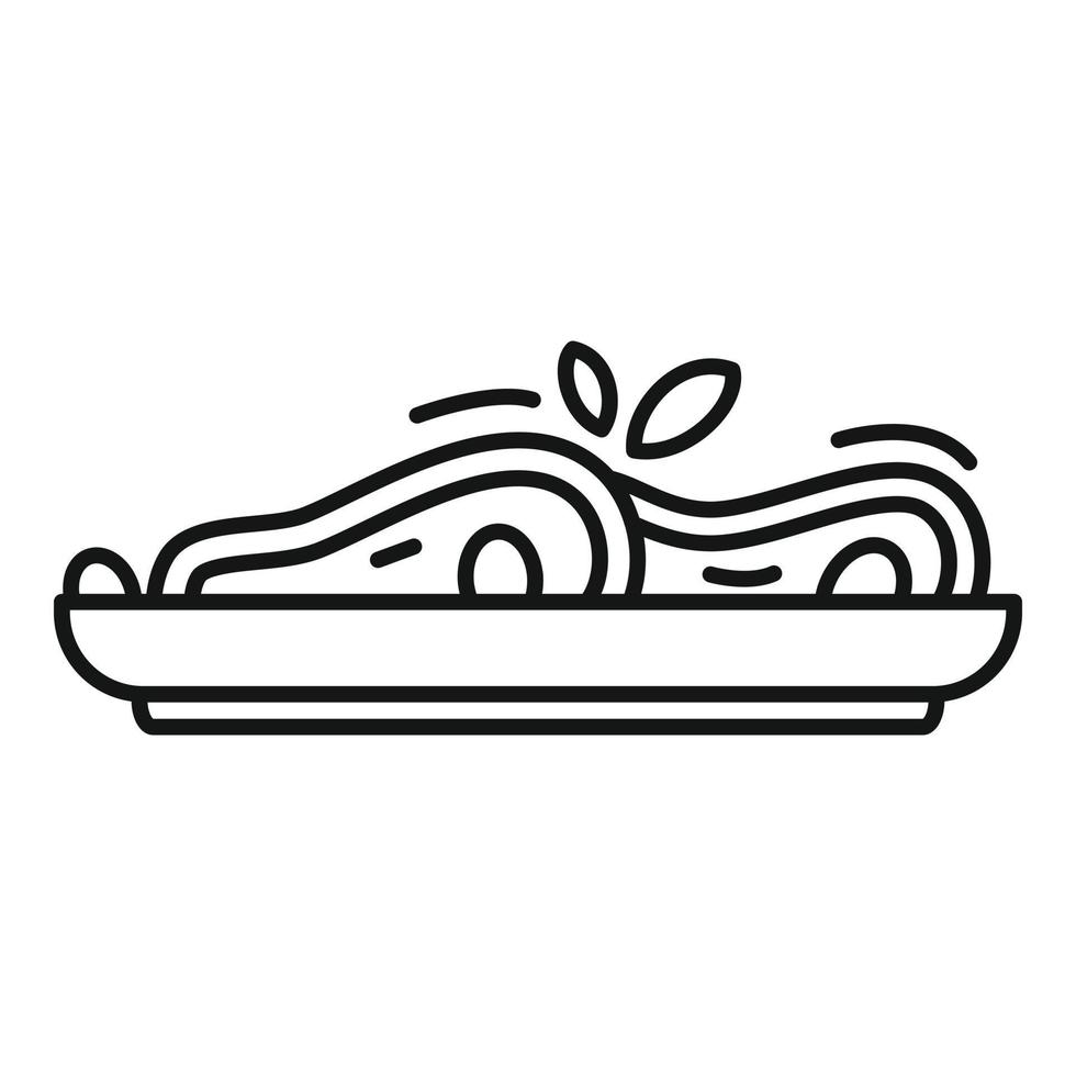 grekisk sallad ikon, översikt stil vektor