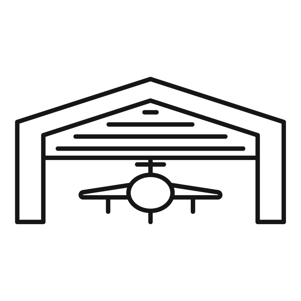 Air Fighter Hangar-Symbol, Umrissstil vektor