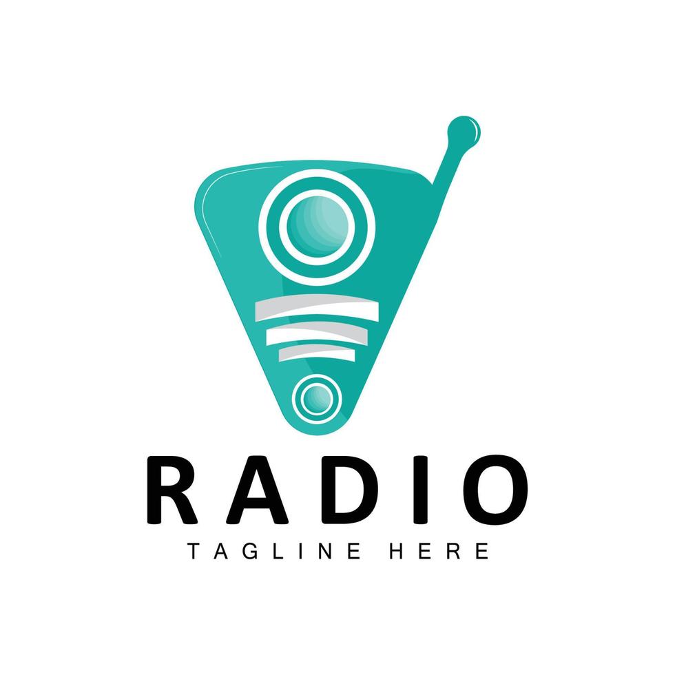 Radio-Logo, Podcast-Design, Broadcast-Icon-Produktmarkenvektor vektor