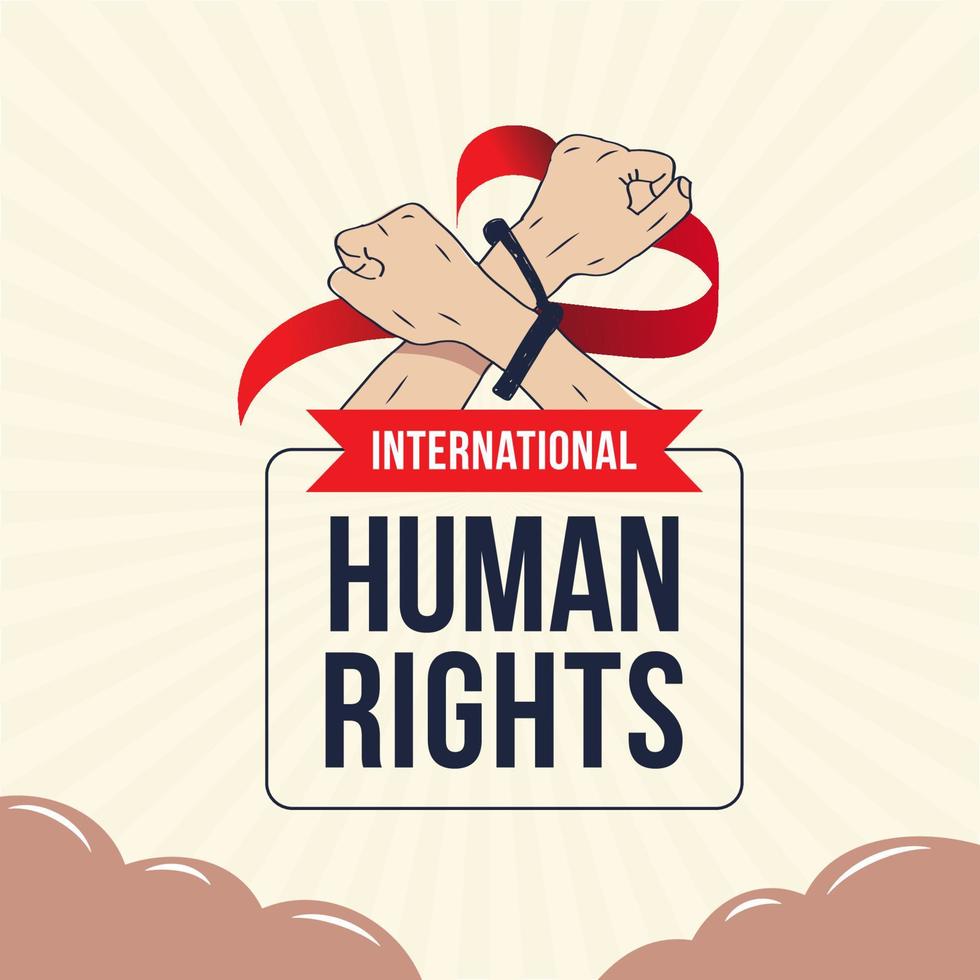 internationell mänsklig rättigheter med händer vilja till vara fri vektor