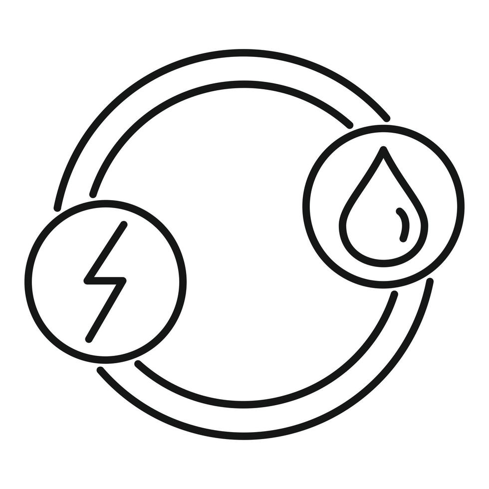 Hybridauto-Energiesymbol, Umrissstil vektor