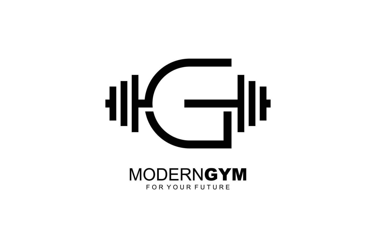 g logotyp Gym vektor för identitet företag. första brev kondition mall vektor illustration för din varumärke.