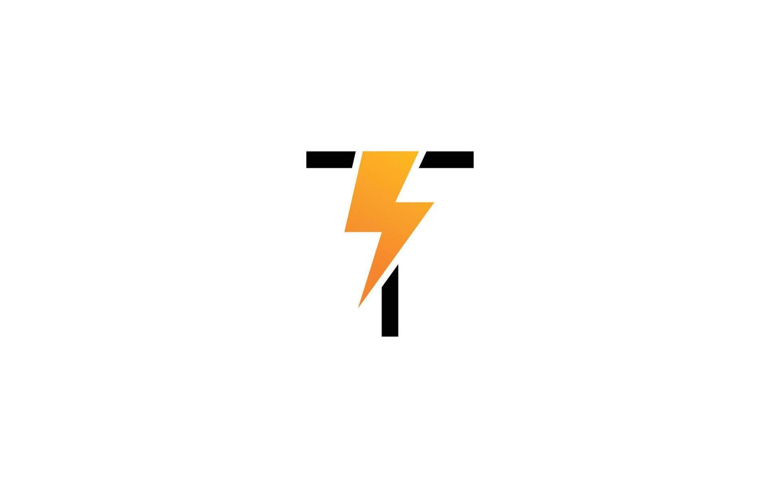 t-Logo-Energievektor für Identitätsunternehmen. anfangsbuchstabe volt vorlage vektorillustration für ihre marke. vektor