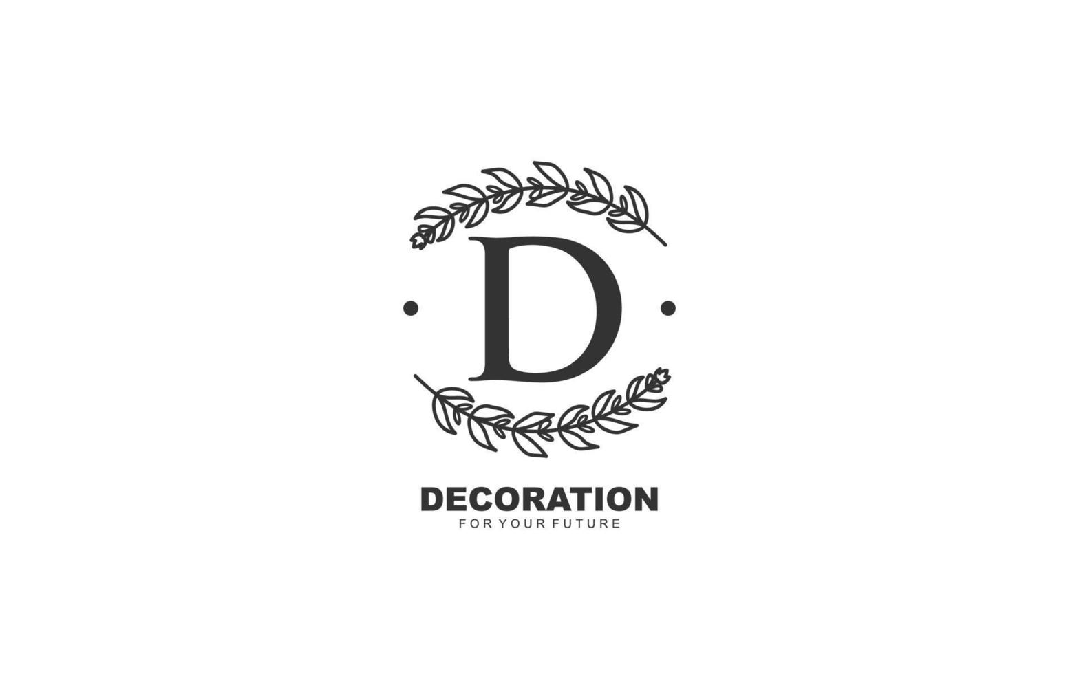 d-Logo-Blumenvektor für Identitätsunternehmen. Anfangsbuchstabe Natur Vorlage Vektor-Illustration für Ihre Marke. vektor