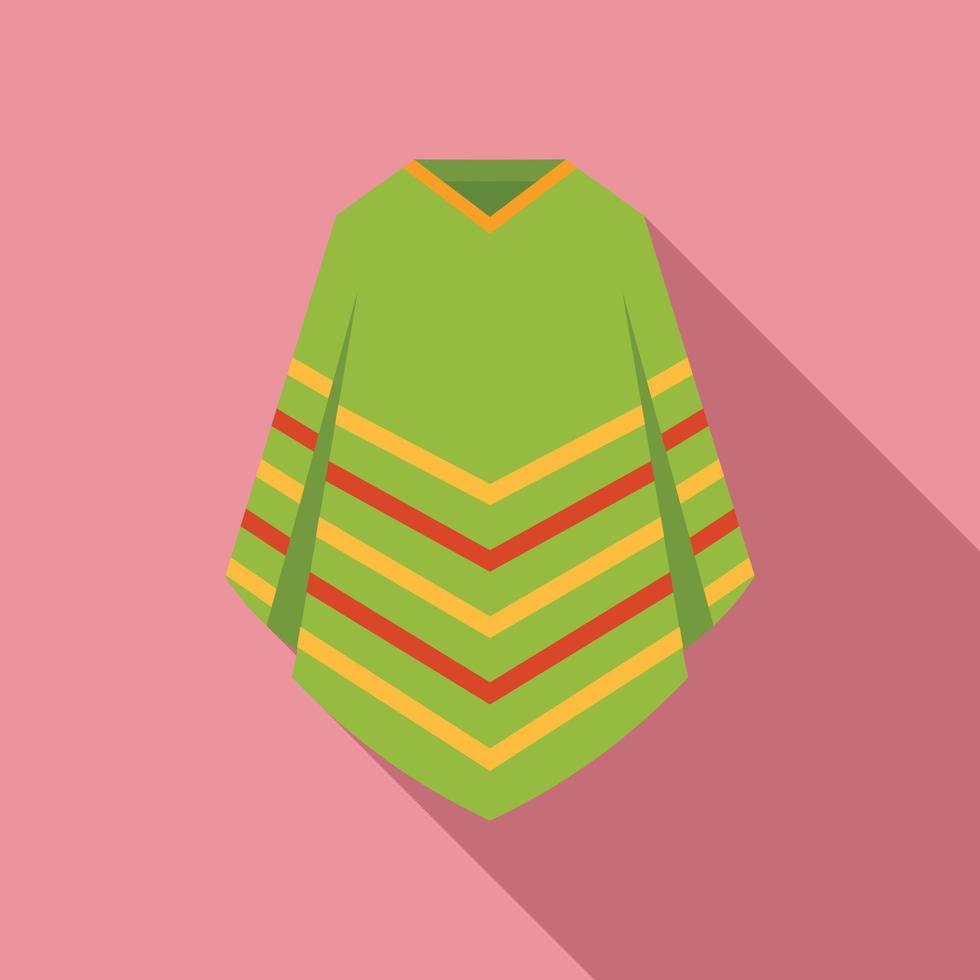 Poncho-Kleidungssymbol, flacher Stil vektor
