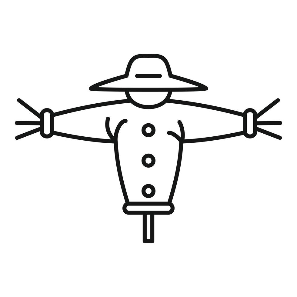scarecrow hatt ikon, översikt stil vektor