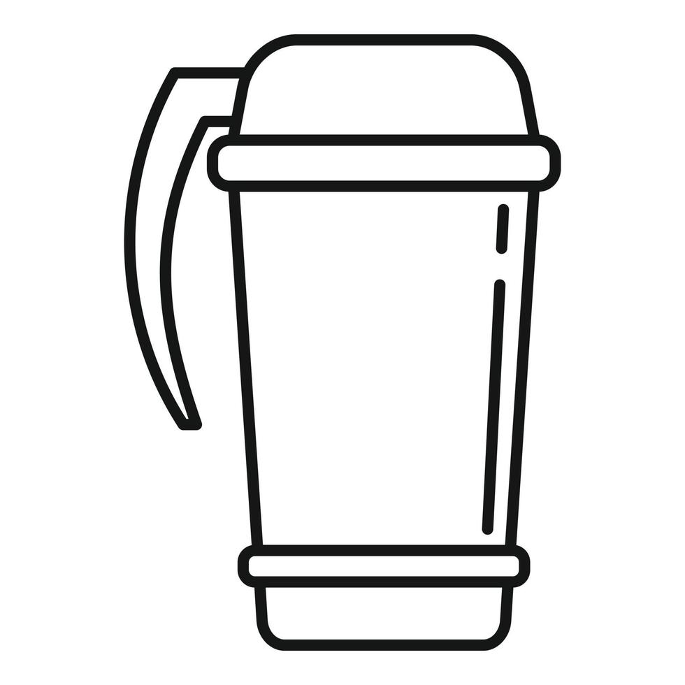 kaffe termo kopp ikon, översikt stil vektor