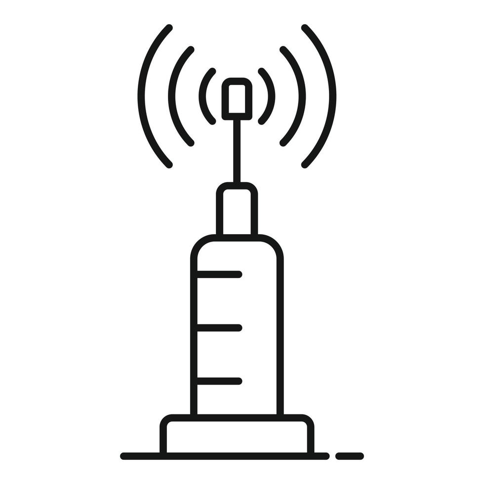 Symbol für das Signal des Fahrradverleihturms, Umrissstil vektor