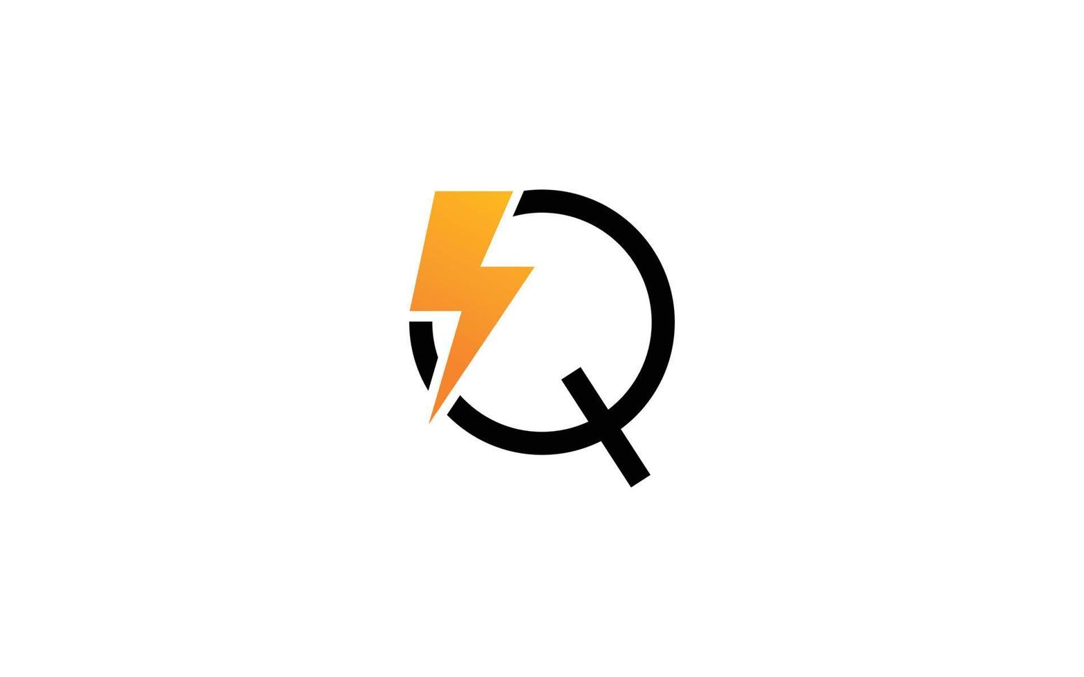 q logotyp energi vektor för identitet företag. första brev volt mall vektor illustration för din varumärke.