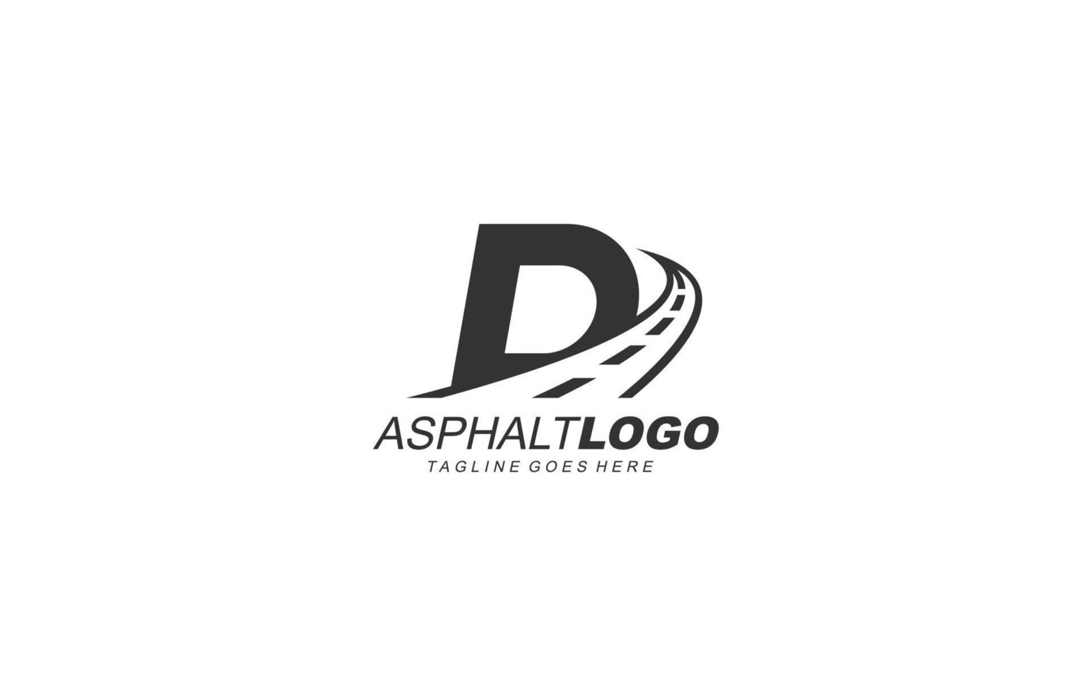 d logotyp asfalt för identitet. konstruktion mall vektor illustration för din varumärke.