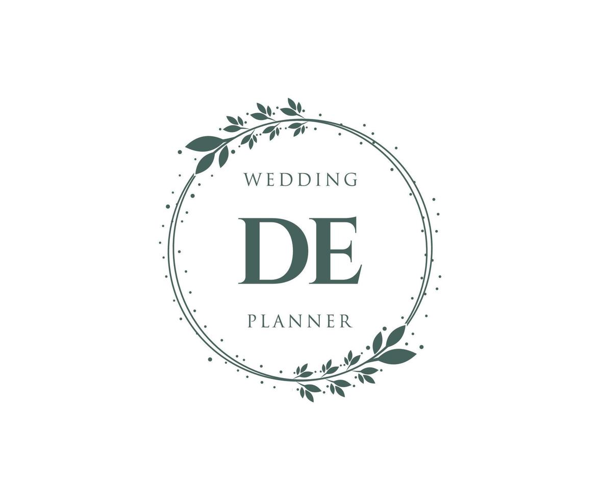 de initials brief hochzeitsmonogramm logos sammlung, handgezeichnete moderne minimalistische und florale vorlagen für einladungskarten, save the date, elegante identität für restaurant, boutique, café im vektor