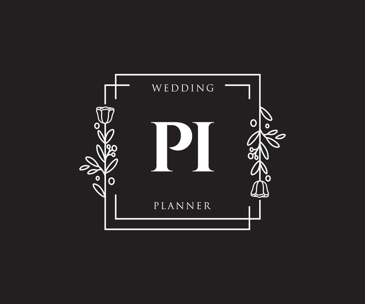 första pi feminin logotyp. användbar för natur, salong, spa, kosmetisk och skönhet logotyper. platt vektor logotyp design mall element.