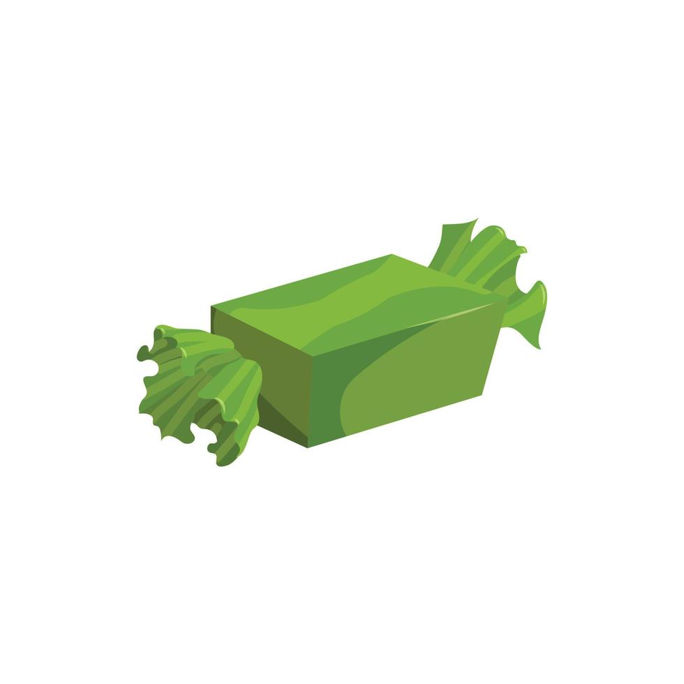 grüne Süßigkeiten-Symbol, Cartoon-Stil vektor