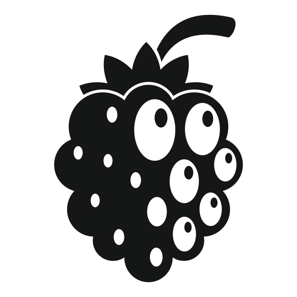Frucht-Brombeer-Symbol, einfacher Stil vektor
