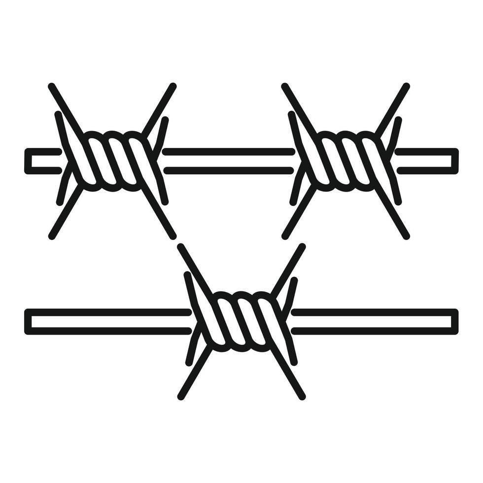 Gefängnis-Spike-Draht-Symbol, Umriss-Stil vektor