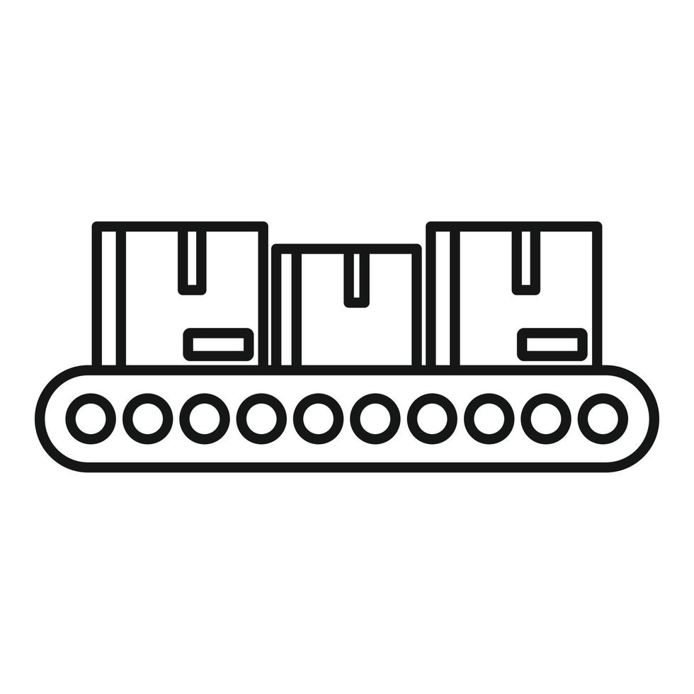 Paket Fließband Symbol, Outline-Stil vektor