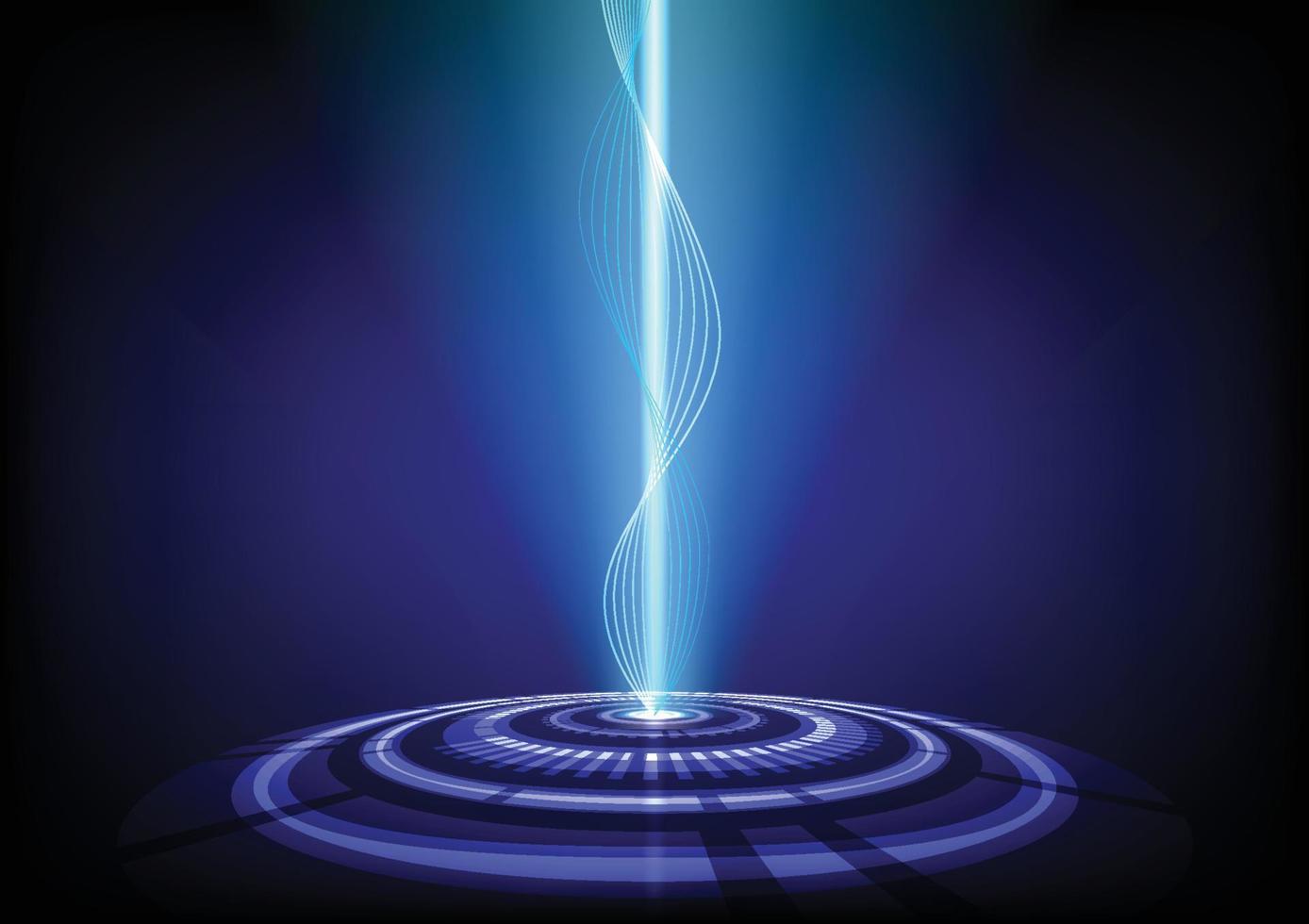 Portal blaues Licht Teleportkreis Hintergrund vektor