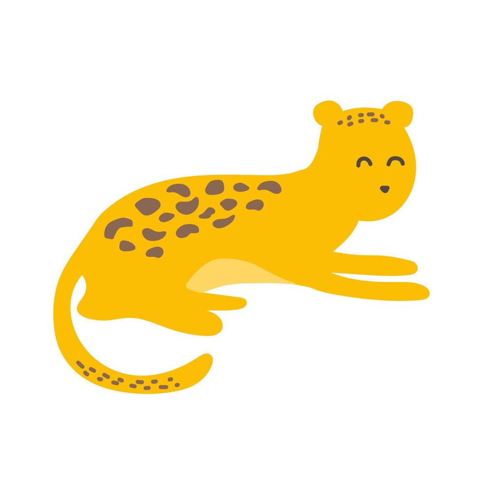 Cartoon-Jaguar auf weißem Hintergrund. flache karikaturillustration für kinder. Symbol auf weiß vektor