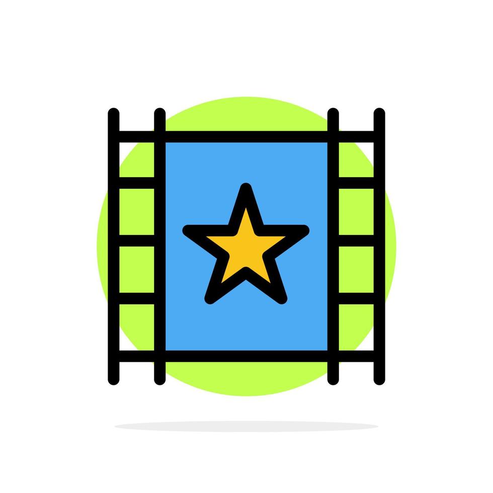 multimedia spelare ström stjärna abstrakt cirkel bakgrund platt Färg ikon vektor