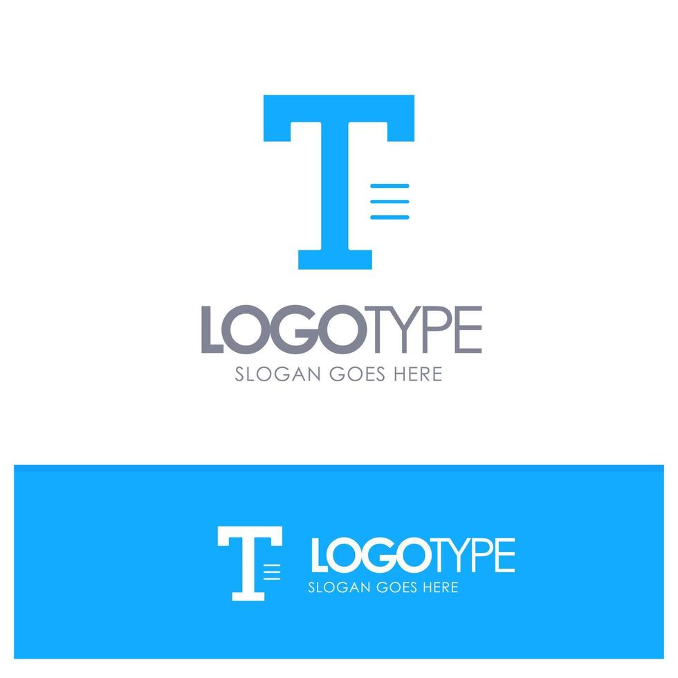 typ text skriva ord blå fast logotyp med plats för Tagline vektor