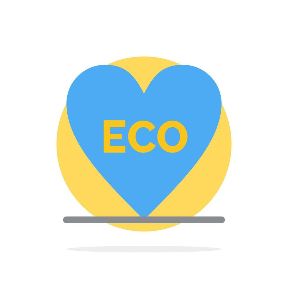 Eco Herz Liebe Umwelt abstrakte Kreis Hintergrund flache Farbe Symbol vektor