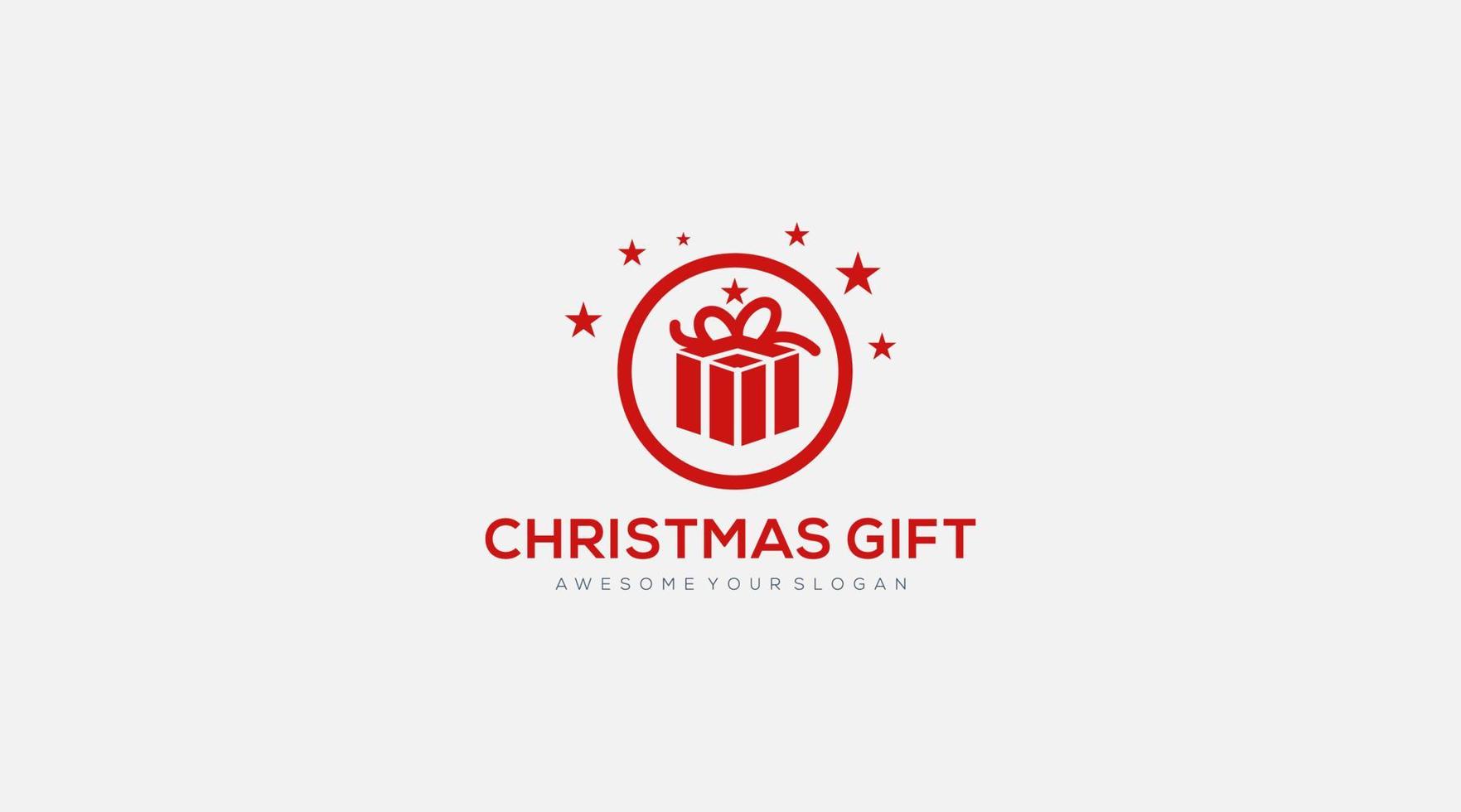 weihnachtsgeschenk logo symbol vorlage design vektor