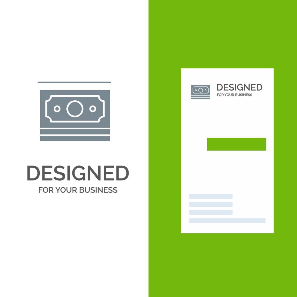 kontanter dollar pengar motivering grå logotyp design och företag kort mall vektor
