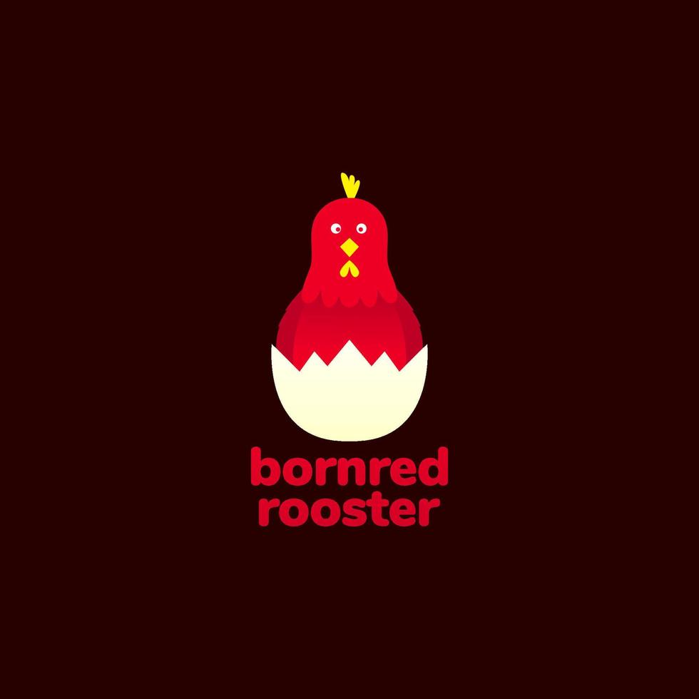 Crack-Ei mit Huhn abstrakten Logo-Design-Vektor vektor