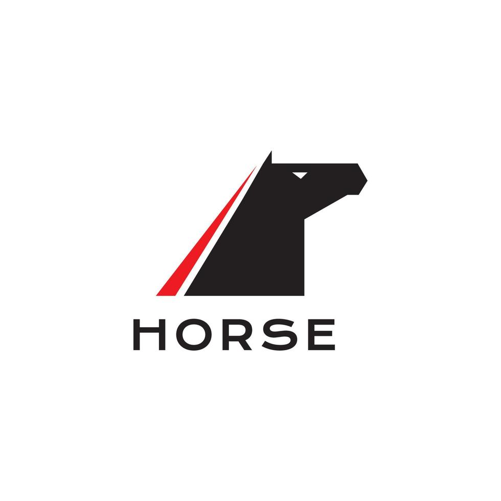 huvud häst geometrisk platt modern logotyp design vektor