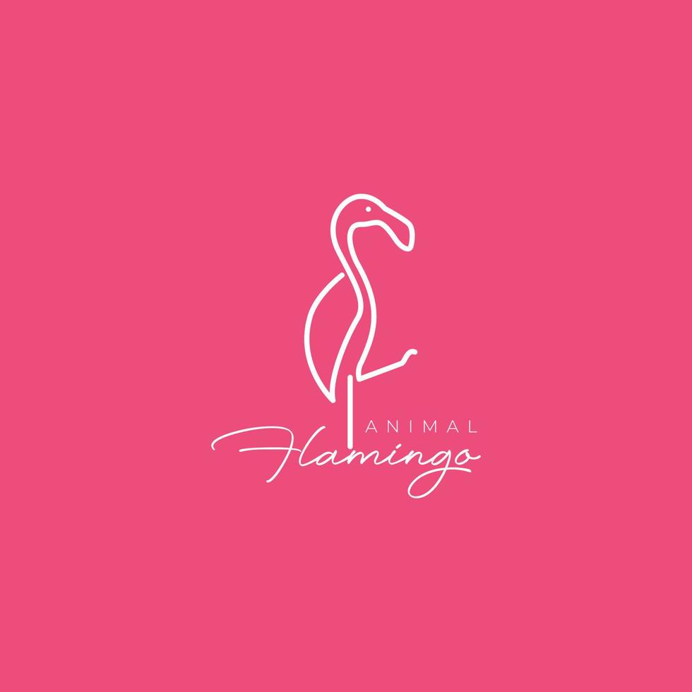 flamingo sjö linje minimal modern logotyp design vektor
