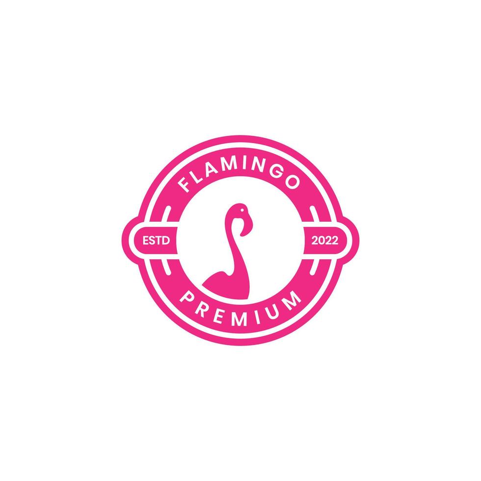 Flamingovogel mit modernem Logodesignvektor des Kreisabzeichens vektor