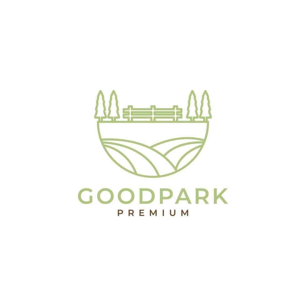 parkgrüne linie minimalistisches geometrisches logo-design vektor