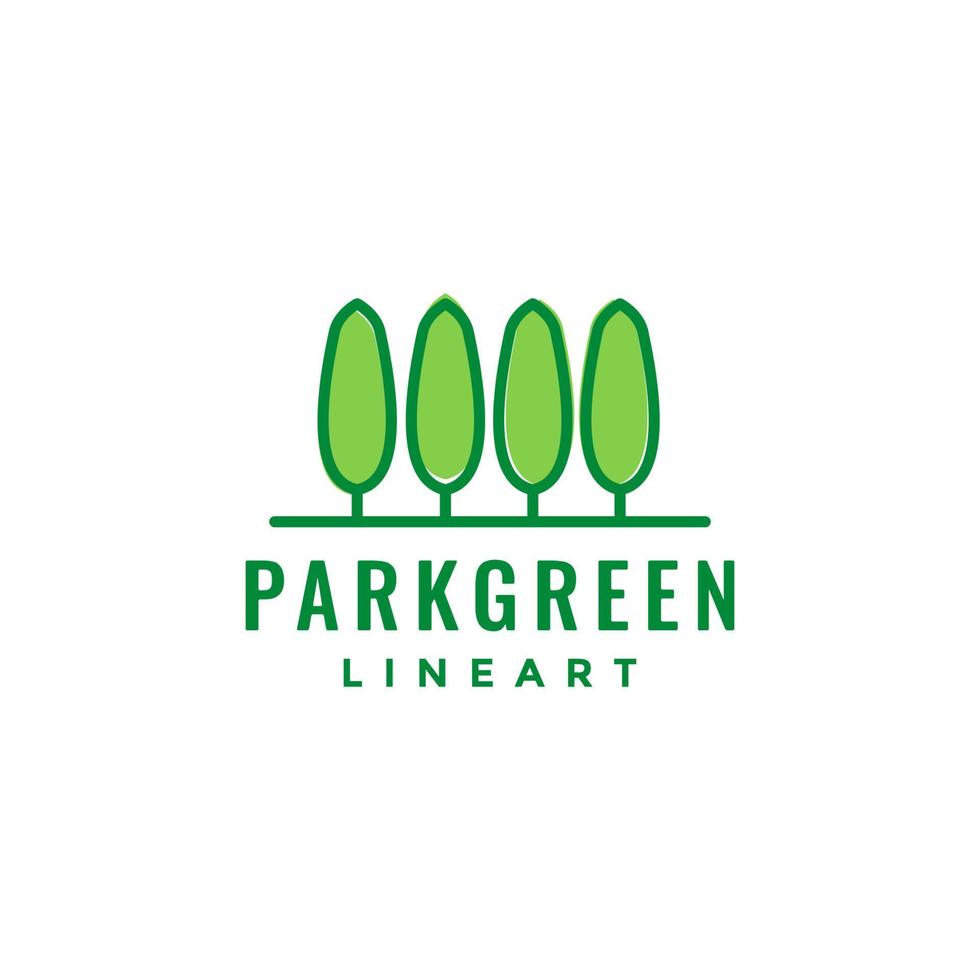 grön träd parkera utomhus- modern logotyp design vektor