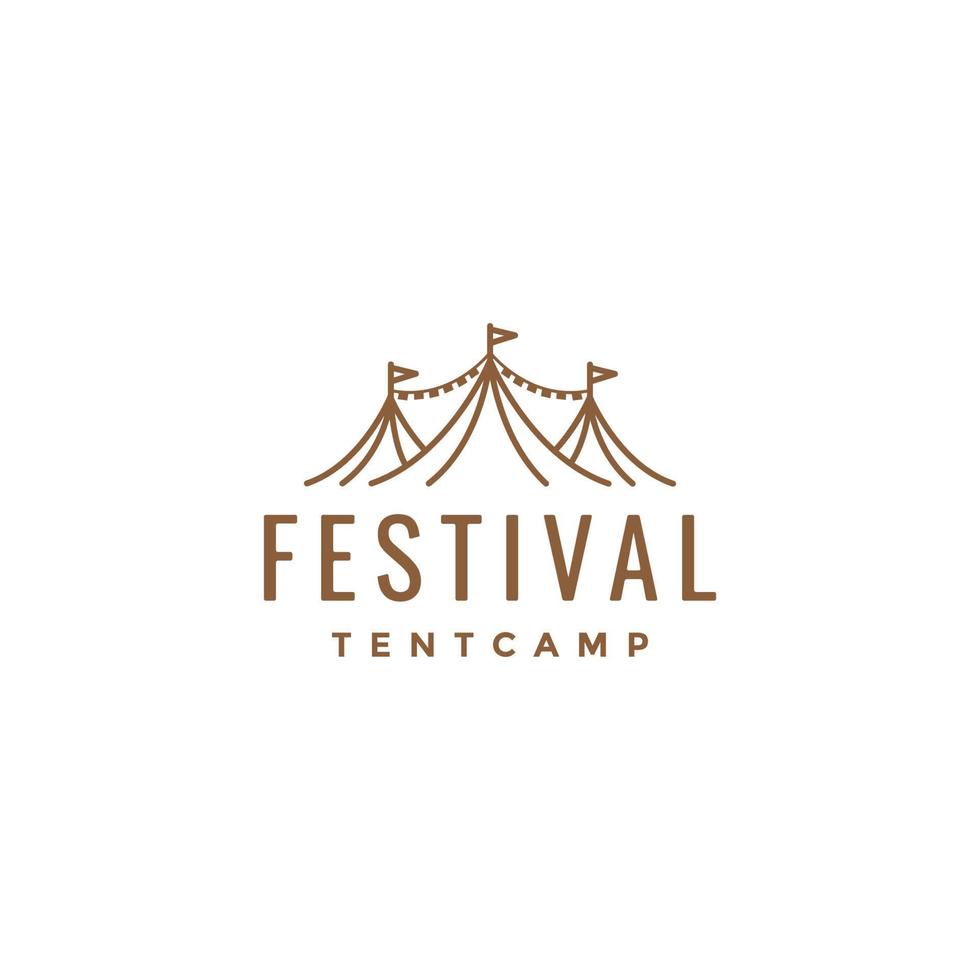 Logo-Design für Festzeltcamp-Urlaubslinie vektor