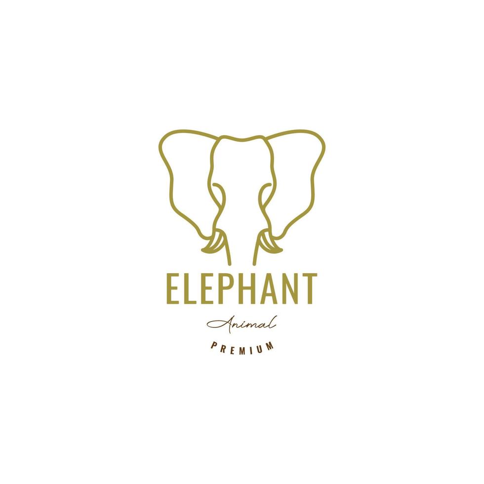 Kopf Elefant Linie minimalistischer Logo-Design-Vektor vektor