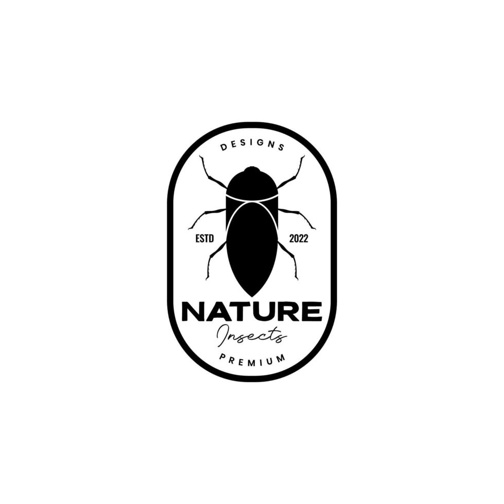 Natur-Insekten-Abzeichen-Vintage-Logo-Design-Vektor vektor